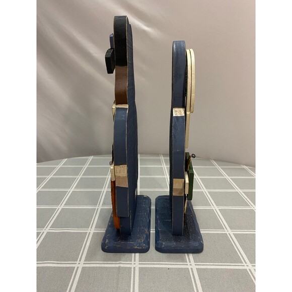 Set of 2 primitive wooden Pilgrim Figurines Fall Thanksgiving wood decor - Picture 4 of 6